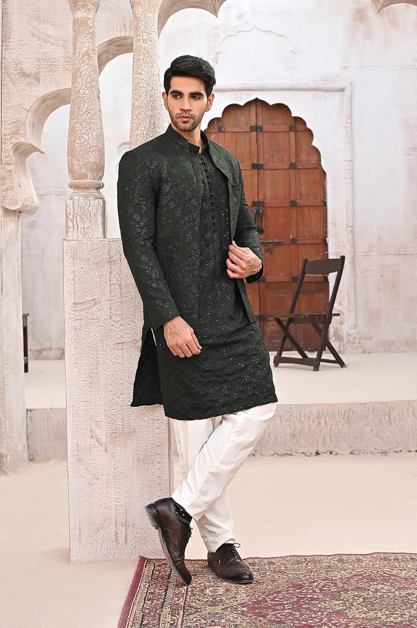 The Enchanted Emerald Prince Coat Set - Image 4
